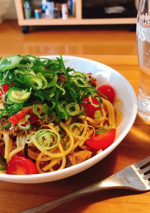SHIORIレシピ備忘サバ味噌缶パスタ-レシピのメイン写真