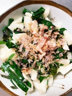 レンジにらと長芋の韓国のり梅肉和え-レシピのメイン写真