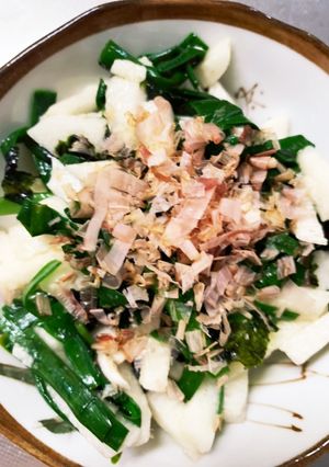 レンジにらと長芋の韓国のり梅肉和え-レシピのメイン写真