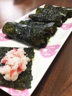 大根おろしでおつまみに♡梅大根の海苔巻-レシピのメイン写真