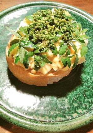 木の芽、花山椒と玉子のブルスケッタ-レシピのメイン写真