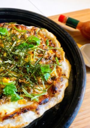 お餅とお味噌の和風ピザ-レシピのメイン写真