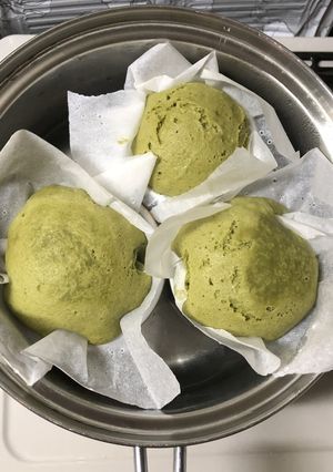 抗糖化おやつ：おから入米粉の抹茶蒸しパン-レシピのメイン写真