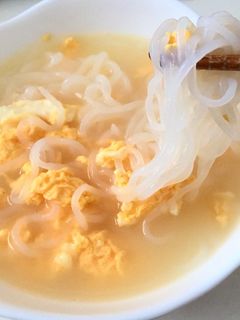 春雨スープ風♪白滝とふんわり卵のスープ-レシピのメイン写真