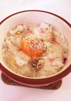 レンジで簡単♫5分でカルボナーラ丼！-レシピのメイン写真