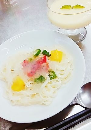 彩り野菜と海老のレモンジュレそうめん-レシピのメイン写真