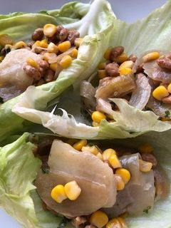 納豆炒めのレタス巻き-レシピのメイン写真