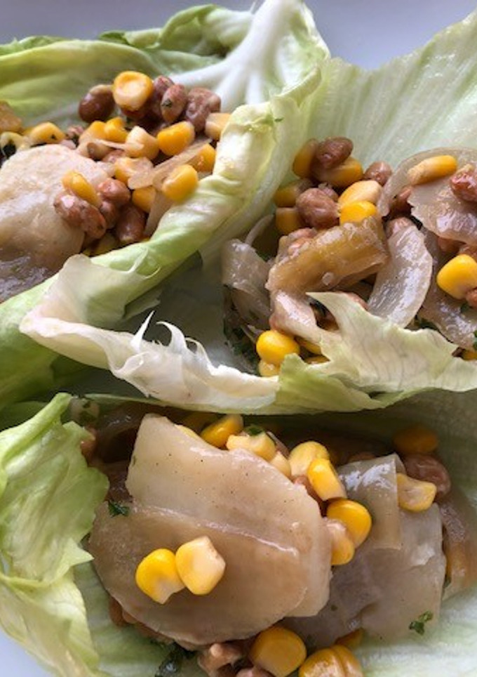 納豆炒めのレタス巻き-レシピのメイン写真