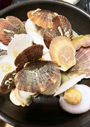 ホタテ稚貝の酒蒸しとバター蒸し-レシピのメイン写真