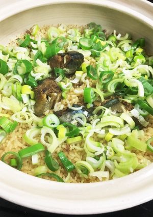 鯖缶とネギの土鍋炊き込みご飯-レシピのメイン写真