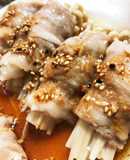 レンジだけ♪ピリ辛ダレでえのきの肉巻き