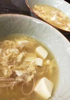 えのき豆腐の生姜かき玉スープ-レシピのメイン写真