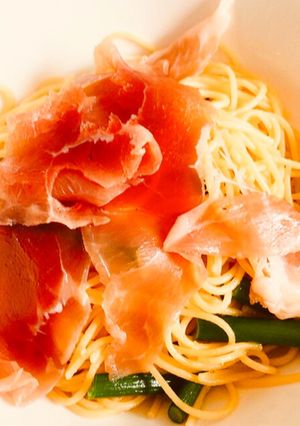 乾麺だってモチモチ！生ハムパスタ◎-レシピのメイン写真