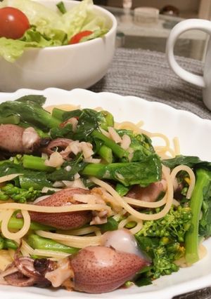 春のパスタ♡菜の花とホタルイカのパスタ-レシピのメイン写真