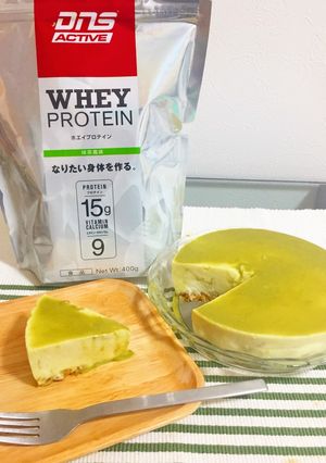抹茶風味の高たんぱく豆腐チーズケーキ-レシピのメイン写真