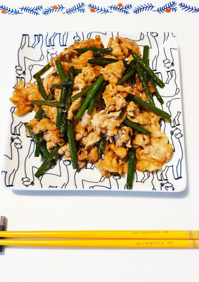 うちの定番　にんにくの芽と豚肉の炒め物-レシピのメイン写真