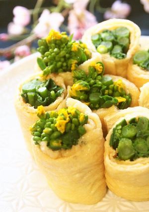 油揚げの菜の花巻き(金山寺みそ漬の素)-レシピのメイン写真