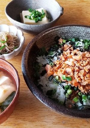 朝ごはん！鮭フレーク丼-レシピのメイン写真