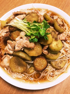 ナス豚肉甘辛煮のぶっかけ素麺-レシピのメイン写真