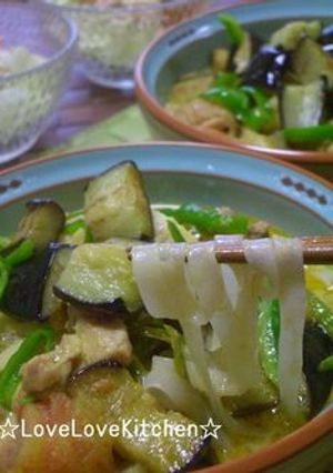 夏野菜がいっぱい♪タイカレーのフォー-レシピのメイン写真