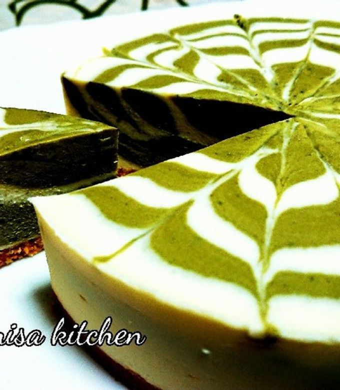 ♡絶品 抹茶 マーブルレアチーズケーキ-レシピのメイン写真
