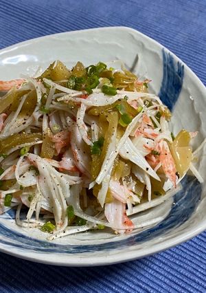 ちょいと一品★カニカマ＆搾菜の胡麻油和え-レシピのメイン写真