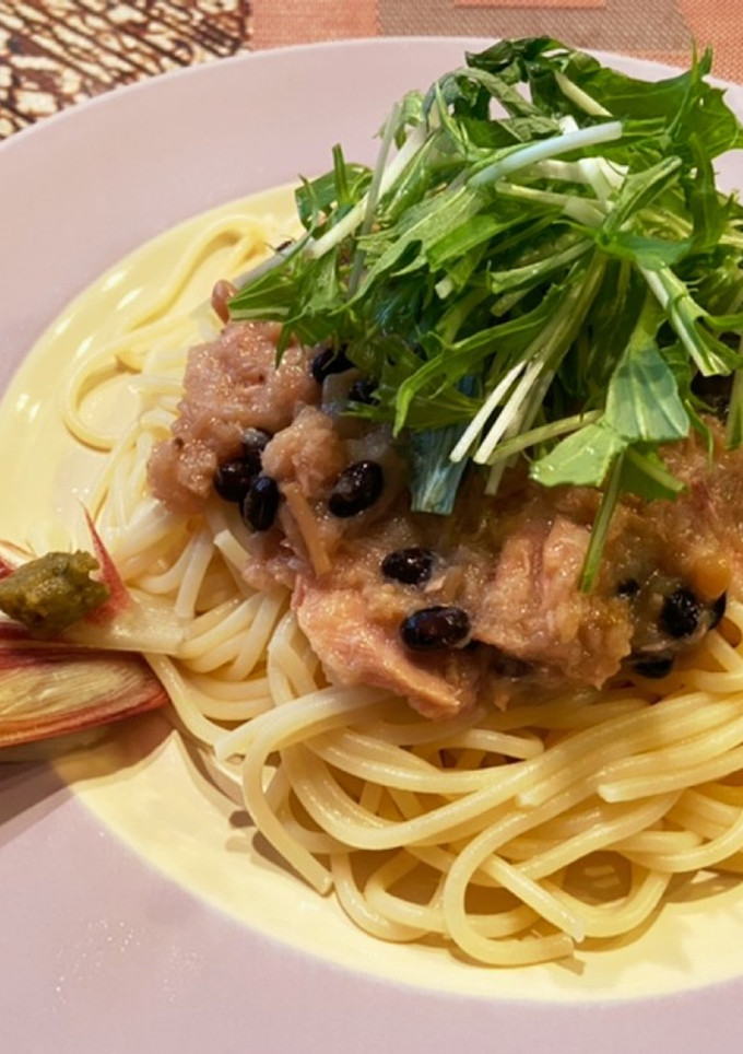 なめ茸と納豆と大根おろしの和風冷製パスタ-レシピのメイン写真