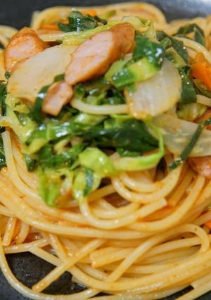 春キャベツたっぷりナポリタン-レシピのメイン写真