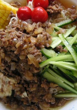こってり肉味噌と夏野菜のぶっかけそうめん-レシピのメイン写真