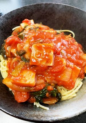 ランチョンミートのトマトパスタ-レシピのメイン写真