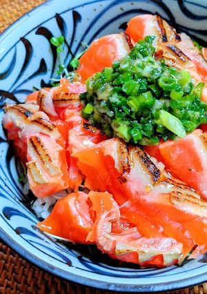 炙りサーモン塩ダレ丼-レシピのメイン写真