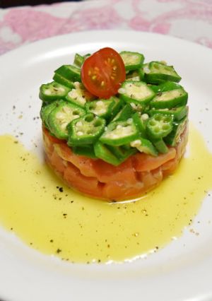 サーモンとオクラの和風タルタル-レシピのメイン写真