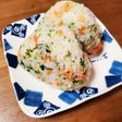 鮏と水菜のおにぎり