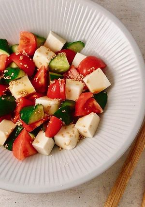 ＊トマトときゅうりと豆腐のサラダ＊-レシピのメイン写真