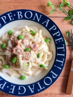*鮭と枝豆のクリームうどん*-レシピのメイン写真