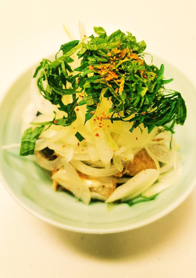 さば缶の玉ねぎと青じそのせ-レシピのメイン写真