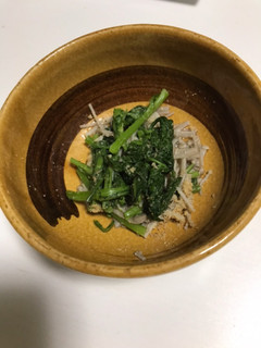 春菊とエノキのおひたし的なもの-レシピのメイン写真