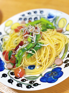 菜の花としらすのペペロンチーノ-レシピのメイン写真