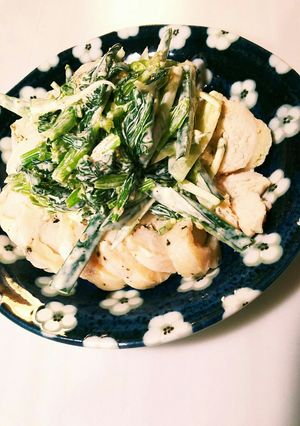 鶏ハムのほうれん草マヨ乗せ-レシピのメイン写真