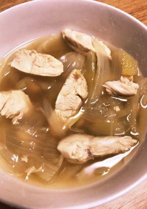 ササミと生姜と玉ねぎのヘルシースープ-レシピのメイン写真