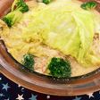 春キャベツとひき肉のチーズクリーム鍋