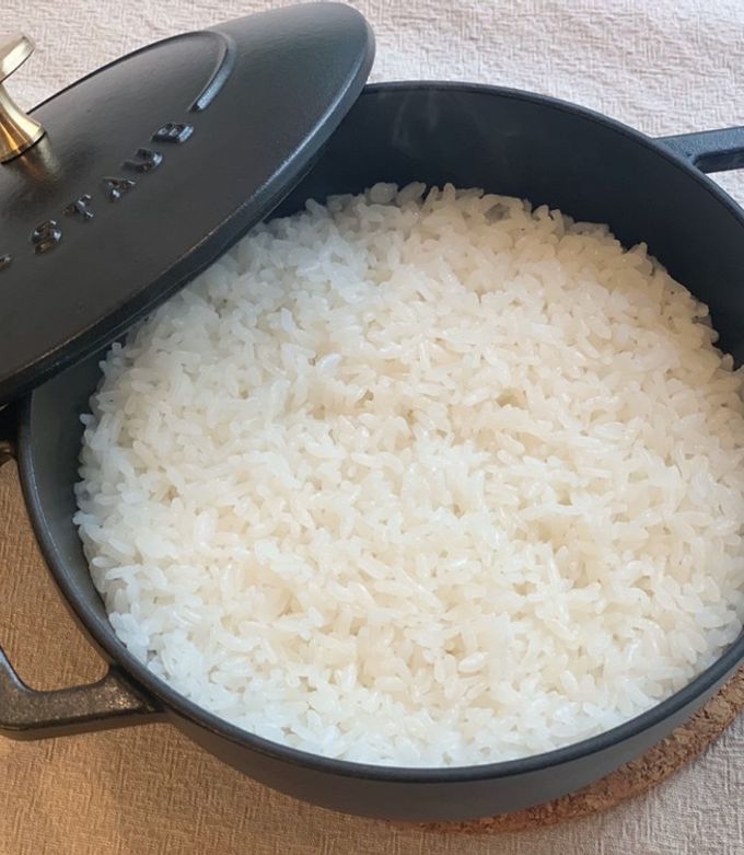 ストウブ鍋炊飯(2合) Ihでも♪ by yoshino♪ 【クックパッド】 簡単