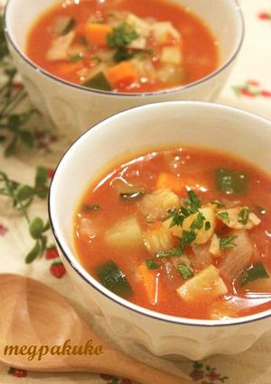 野菜たっぷりミネストローネ♪-レシピのメイン写真