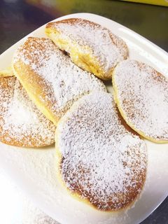 材料5つ★HMなしdeスフレパンケーキ♡-レシピのメイン写真