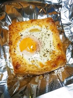 簡単!オーブンで厚揚げ豆腐+卵+マヨ-レシピのメイン写真