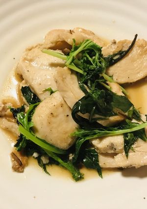 鶏むね肉とベビーリーフの出汁しょう油焼き-レシピのメイン写真