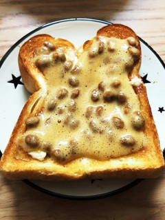 はちみつマーガリン&納豆トースト-レシピのメイン写真