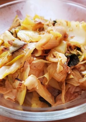 簡単蒸すだけ！キャベツと葱の和え物-レシピのメイン写真