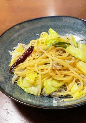 キャベツとしらすのペペロンチーノ-レシピのメイン写真