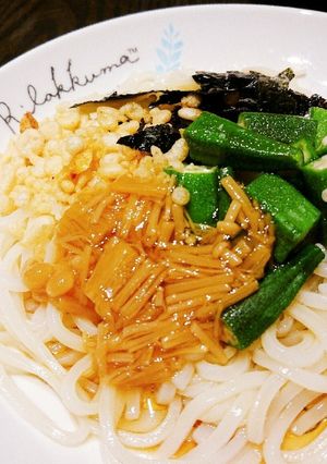 ズボラ飯♪なめ茸冷やしぶっかけうどん-レシピのメイン写真
